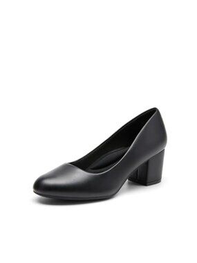 Women's Dress Shoes Low Block Heel Pumps Vegan Leather